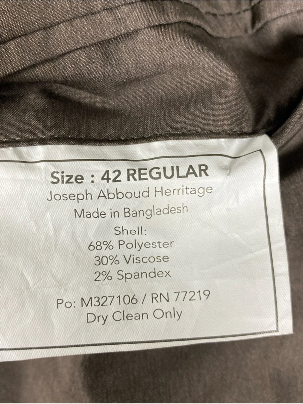 Joseph Abboud Heritage Men’s 42R Blazer Gray Brown Plaid Stretch 2 Button
